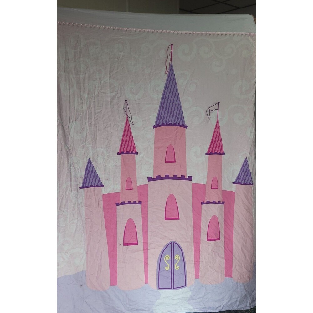 Circo Disney Princess Shower Curtain Jewel Accents 3D Castle Flags 66x68 Cotton